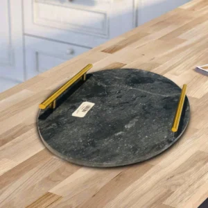 Marble Tray Round – Black