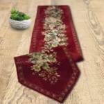 maroon jacquard table runner – 210 cm