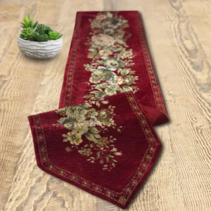 maroon jacquard table runner – 210 cm